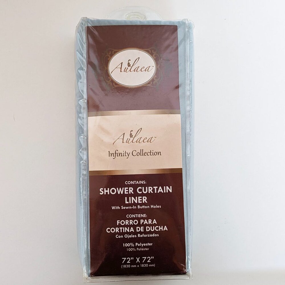 4/$20 - Solid Polyester Shower Curtain Liner in Ocean I 72-in L